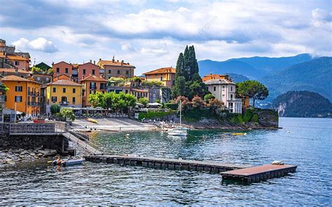 Varenna Town In Como Lake Lombardy House Picturesque Colorful Photo