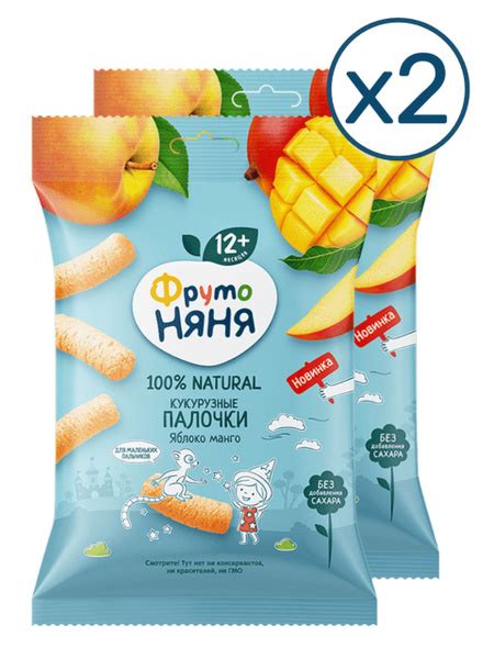 Палочки кукурузные с яблоком и манго "ФрутоНяня" 20г 2 шт - купить с ...