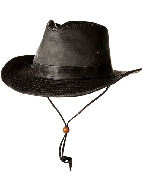 DPC Outdoor Design MC127 Men's Weathered Cotton Outback Hat- Black-4 - CA12CUB32O9