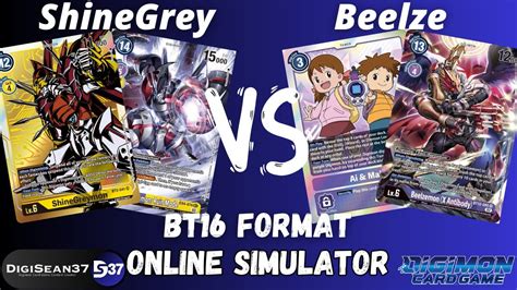 Shinegreymon Ruin Mode Turbo Vs Beelzemon Digimon Card Game Bt