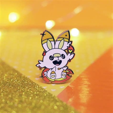 Pokemon Gen 8 Starter Enamel Pin Scorbunny T Idea Etsy