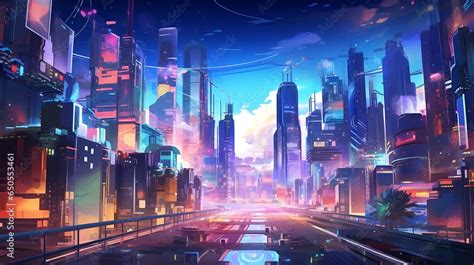 Cyberpunk streets illustration, futuristic city, dystopic artwork at ...