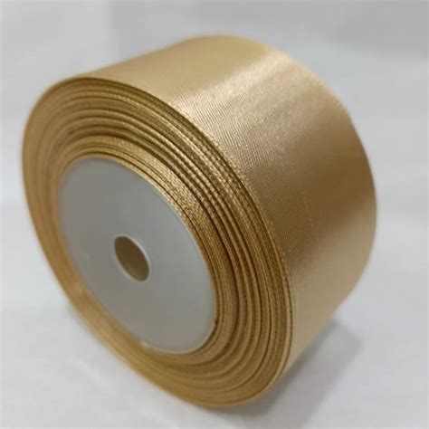 Jual Pita Satin Besar Coklat Muda 5cm 2 Inch Per Roll Shopee Indonesia