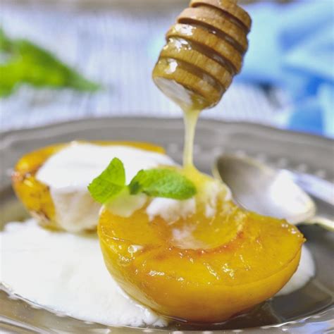 Aga Oven Recipes Peaches With Rosemary Honey And Pistachios Aga