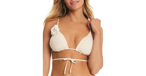 Red Carter Carter Eyelet Adjustable Strap Triangle Bikini Top In Brown Lyst