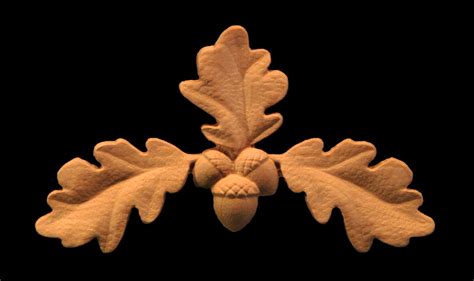 Oak Leaf Carved Onlay Oak Leaves Carved Wood Onlay