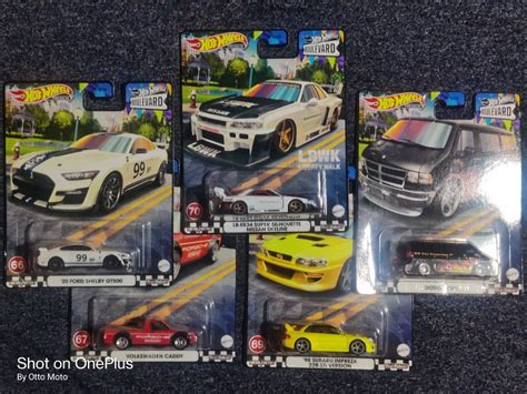 Hot Wheels Boulevard Premium Set Nissan Skyline Ford Shelby Dodge Van Vw Caddy Subaru Impreza On