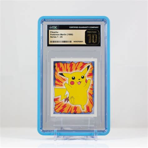 Pokemon Pikachu 25 Merlin Sticker Series 1 Topps CGC 10 PRISTINE