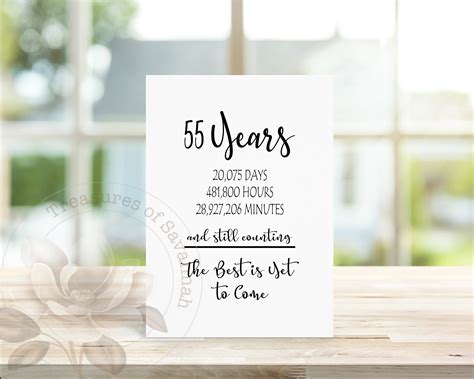 55 Year Anniversary Card 55th Anniverary Card Wedding Etsy