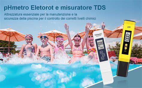 Eletorot Misuratore Ph Acqua Ph Tester Per Piscine Misurare Il Ph Tds