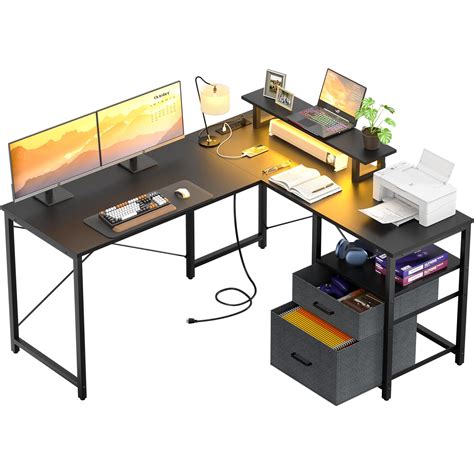 Buy Homieasy L Shaped Computer Desk With Storage File Drawer