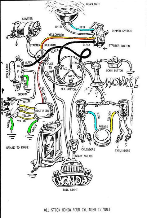 A simplified wiring diagram for a Cb750 chopper