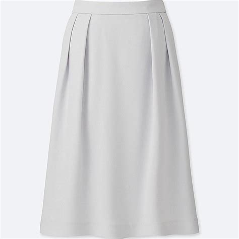 Women High Waist Crepe Tucked Skirt Uniqlo