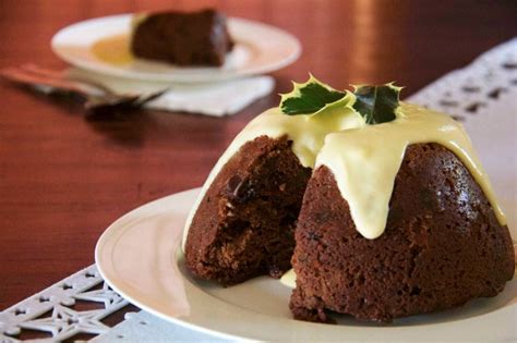 Chocolate Christmas Pudding With White Chocolate Custard Cooker And A Looker