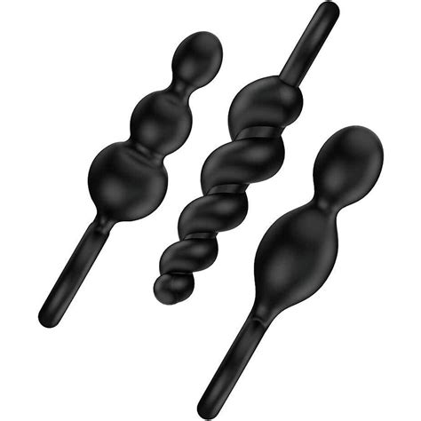 Buy Satisfyer Booty Call Set Of Black Anal Plugs Online Spank The