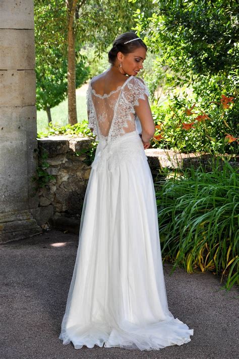 Robe de Mariée Bohème Coco des Mariées de Provence tulle mou Toulon