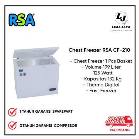 Jual Chest Freezer RSA CF 210 Freezer Box Lemari Pembeku RSA Shopee