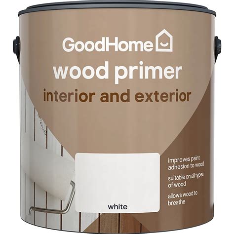 Goodhome Wood White Multi Surface Wood Primer And Undercoat 2 5l Diy At Bandq