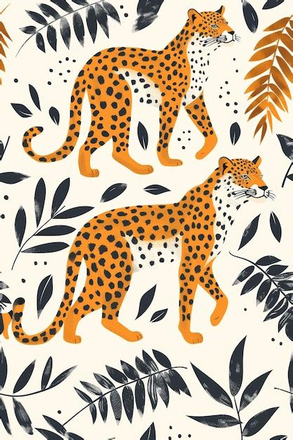 Premium Photo Hand Drawn Leopard Pattern Image With Minimalist