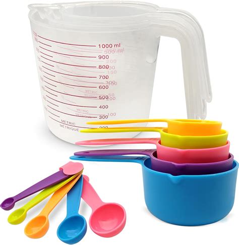 Veeanve Juego Completo De Tazas Y Cucharas Medidoras Kit Completo