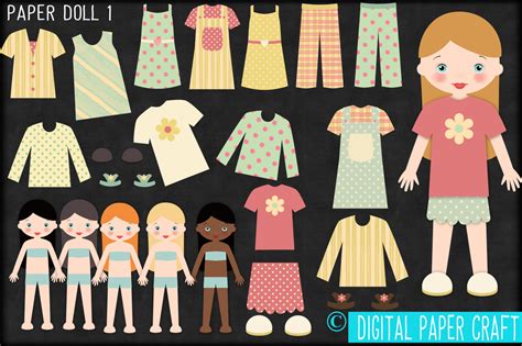 Paper Doll, Digital Paper doll, Cut out doll, Printable doll, Girl doll ...