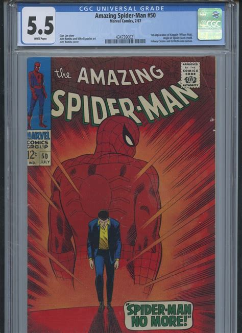 Amazing Spider Man 50 1967 Cgc 55 1st App Of Kingpin Ebay