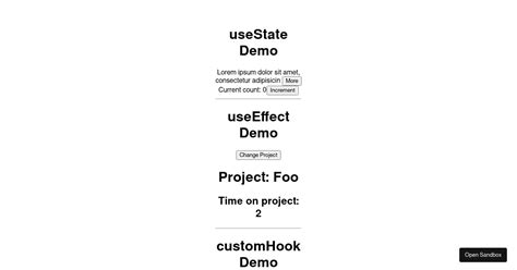 React Hooks Codesandbox
