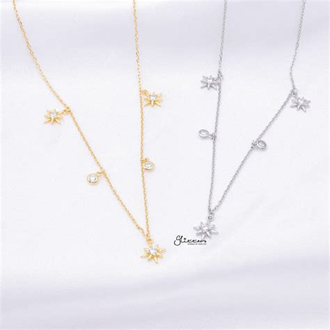 Sterling Silver Stars Charms Necklace I Glitters