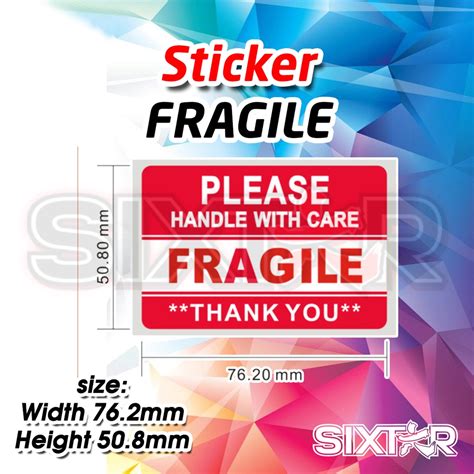 Jual Sticker Label Fragile Stiker Kemasan Packing Packaging 2x3inch