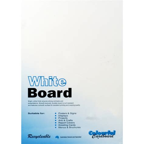 A3 Coloured Board Cardboard A3 200gsm White United Office Choice