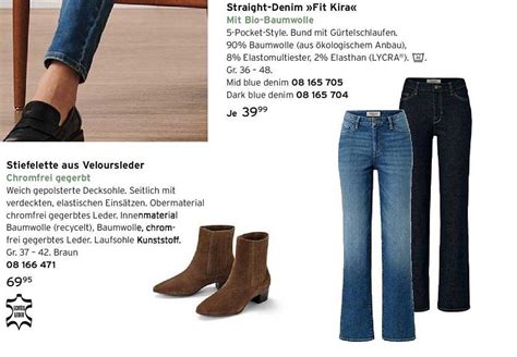 Straight Denim „fit Kira Oder Stiefelette Aus Veloursleder Angebot Bei