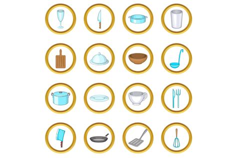 Basic Dishes Vector Set, Cartoon Style Graphic by ylivdesign · Creative Fabrica