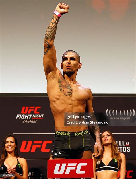 Lucas Martins Of Brazil Weighs In During The Ufc Fight Night Weigh In