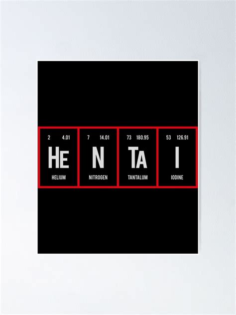 Póster Hentai Tabla Periódica de los Elementos Clásico de kineslabreea Redbubble