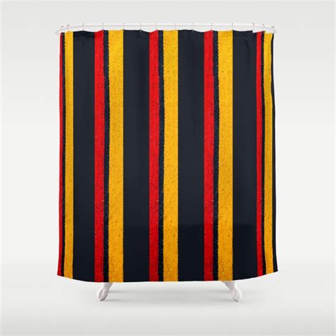 Navy Blue Stripes Shower Curtain By Rev Store Society6