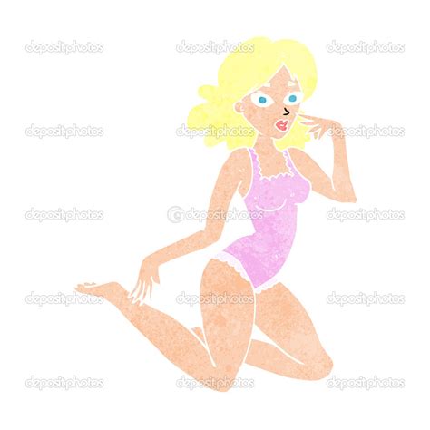 Dessin animé femme en lingerie Stock Vector by lineartestpilot 41138691