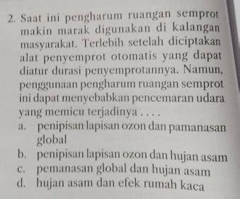 Solved Saat Ini Pengharum Ruangan Semprot Makin Marak Digunakan Di