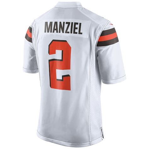 Mens Cleveland Browns Johnny Manziel Nike White Game Jersey