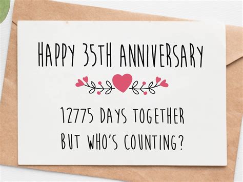 Funny 35th Anniversary Card For Husband Wife 35 Year Etsy