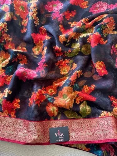 Floral printed chiffon saree मदरत शफन सड Vika Enterprises