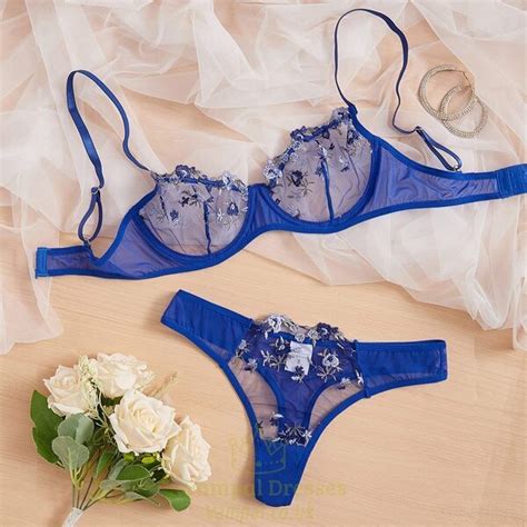 Lady 2 Pieces Lingerie Elegant Bowknot See Through Butterfly Bra Panty Cute Girl Intimate