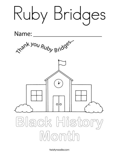 Ruby Bridges Coloring Page Twisty Noodle