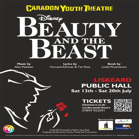 Visit Liskeard Events Beauty And The Beast Caradon Youth Theatre