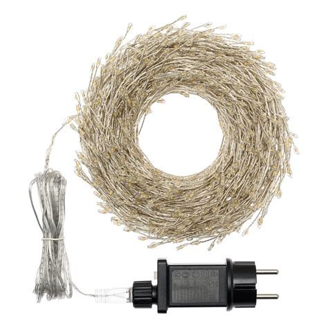 Catena Nastro Di Luce 20 M 1000 Micro Led Bianco Caldo Sementi Rosi