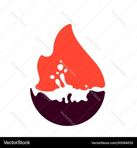 Fire Flame Hot Liquid Icon Royalty Free Vector Image