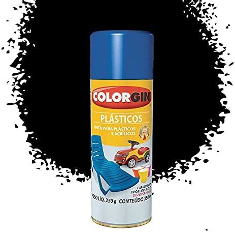 Tinta Spray Plástico Colorgin 350 ml Preto Fosco 1511 Amazon br