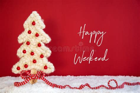 578 Red Happy Weekend Red White Christmas Decoration Stock Photos