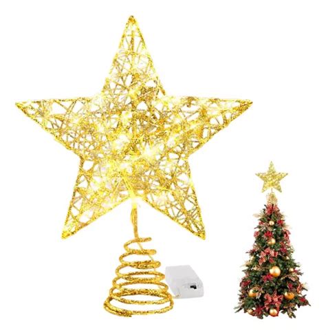 Rbol De Navidad Decoraciones Tree Top Led Estrellas Luces Meses Sin