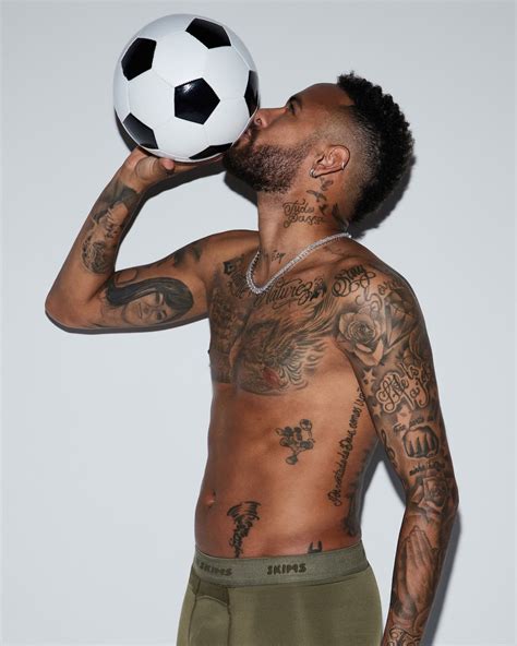 Neymar Unveils Tattoos In Bold SKIMS Underwear Photoshoot Embracing