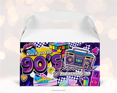 90s Printable Gable Box Snack Box Candy Box Throwback - Etsy